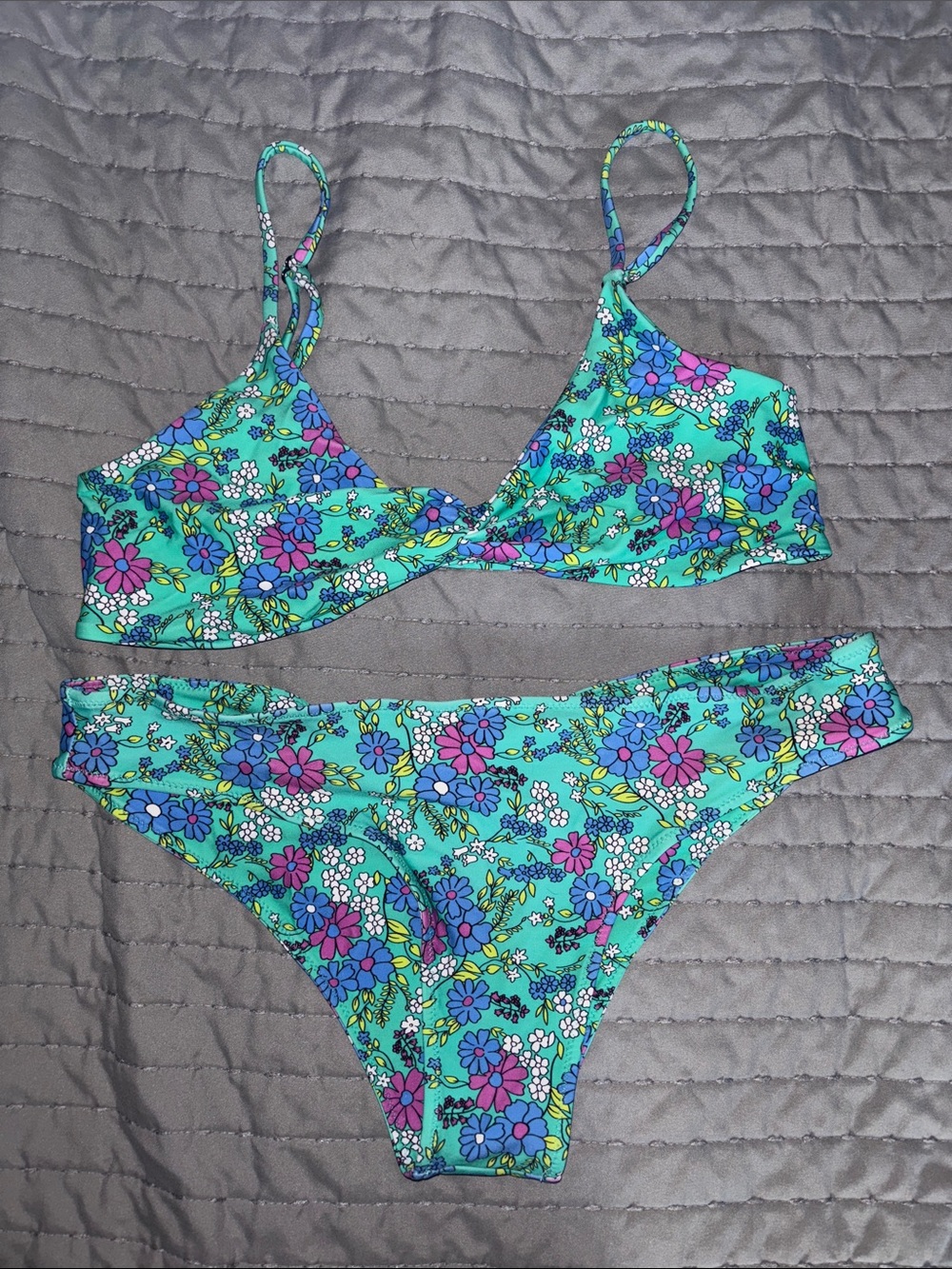 Blackbough Teal Floral Bikini - Blue, Pink, Green